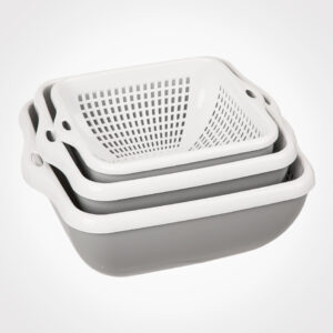 ست کاسه و آبکش چهارگوش