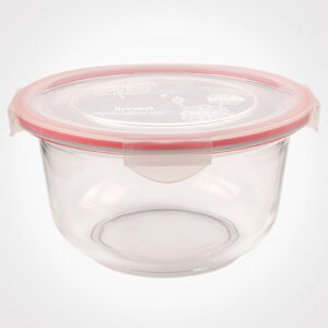 کاسه گرد شیشه ای دربدار بزرگ