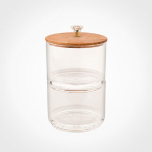 ظرف شکلات دو طبقه با درب چوبی