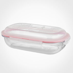 ظرف شیشه ای بیضی سرو و نگهداری دربدار 2.2 لیتر