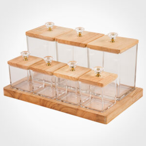 ست بانکه و ادویه کفه دار درب چوبی