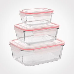 ست ظرف شیشه ای مستطیل