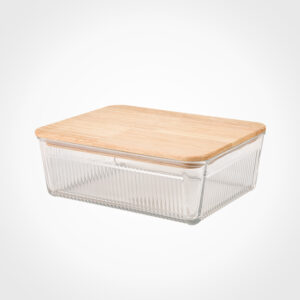 ظرف شیشه ای در چوبی 1.1 لیتر