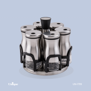 ست ادویه 7 پارچه استیل گردان