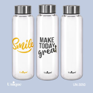 بطری آب شیشه ای با درب استیل1230میل