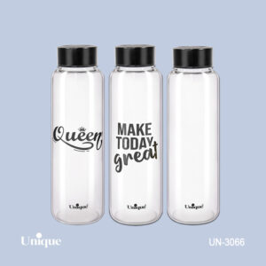 بطری آب شیشه ای با درب مشکی830میل