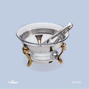 سوفله سالادخوری نگین دار طلایی  با انبر